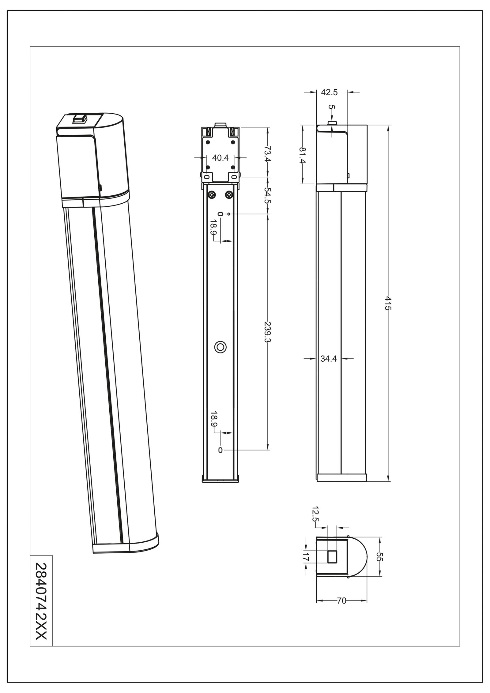 LED-Spiegelleuchte PIERA 8W 3000K 850lm sw Konv IP44 410x55x70mm