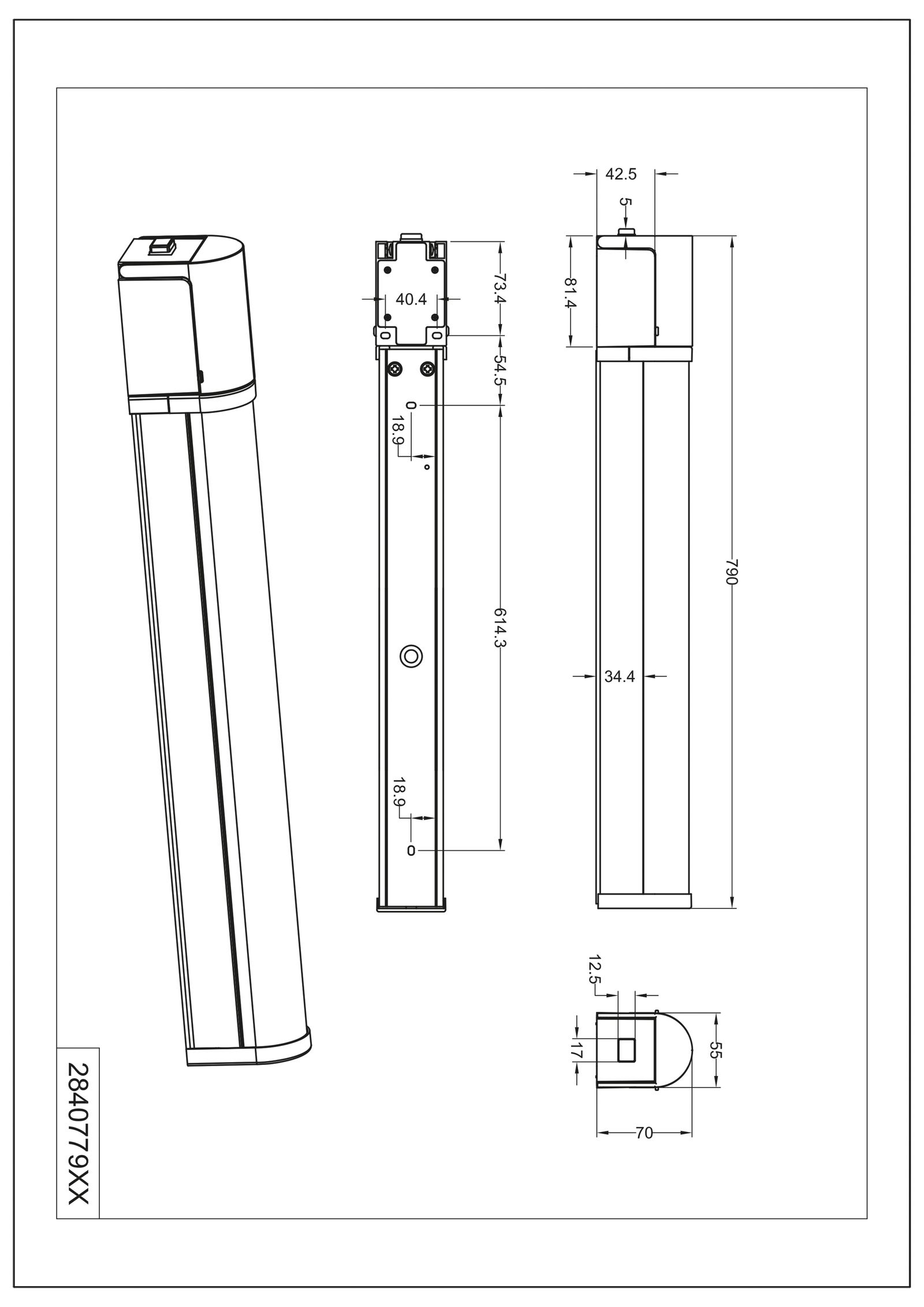 LED-Spiegelleuchte PIERA 16W 3000K sw 1650lm Konv IP44 790x55x70mm