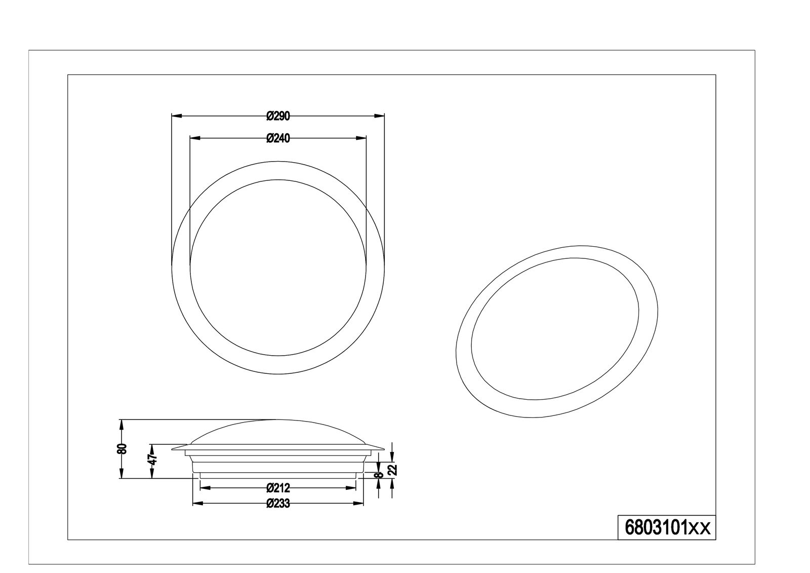 LED-Deckenanbauleuchte Umberto 12W 3000K 1160lm chr Konv IP44 Ø290x80mm