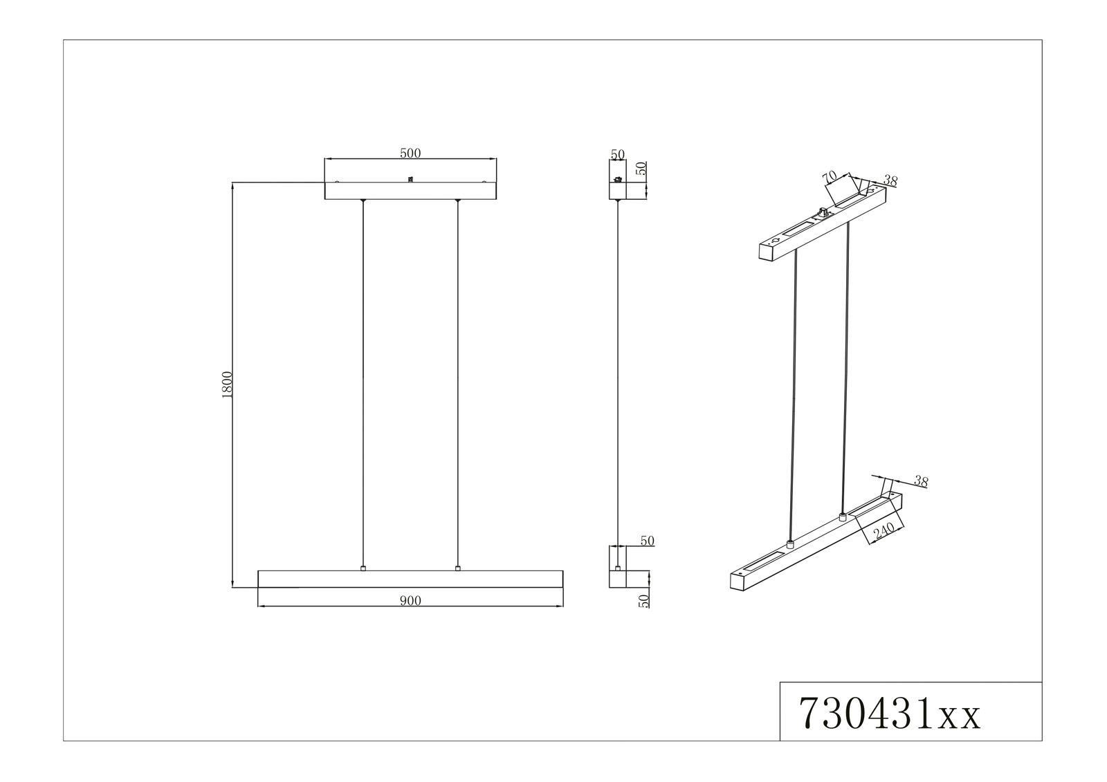 LED-Pendelleuchte 29W DUOLINE 3000K 1LED 3400lm ni LED nicht austauschbar sym