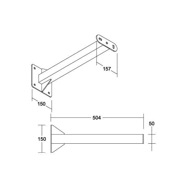 Adapter ti MATRIX ST L500mm B150mm titan