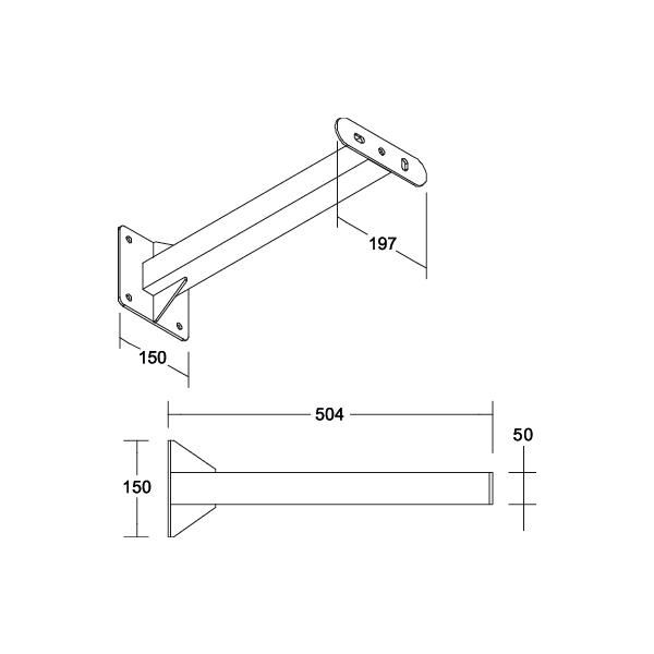 Adapter ti MATRIX ST L500mm B150mm titan