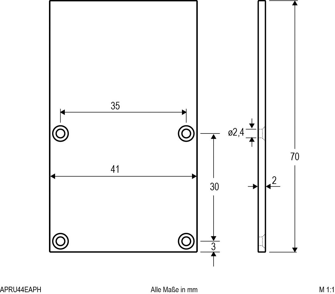 Endkappe alu L3mm B41mm H70mm