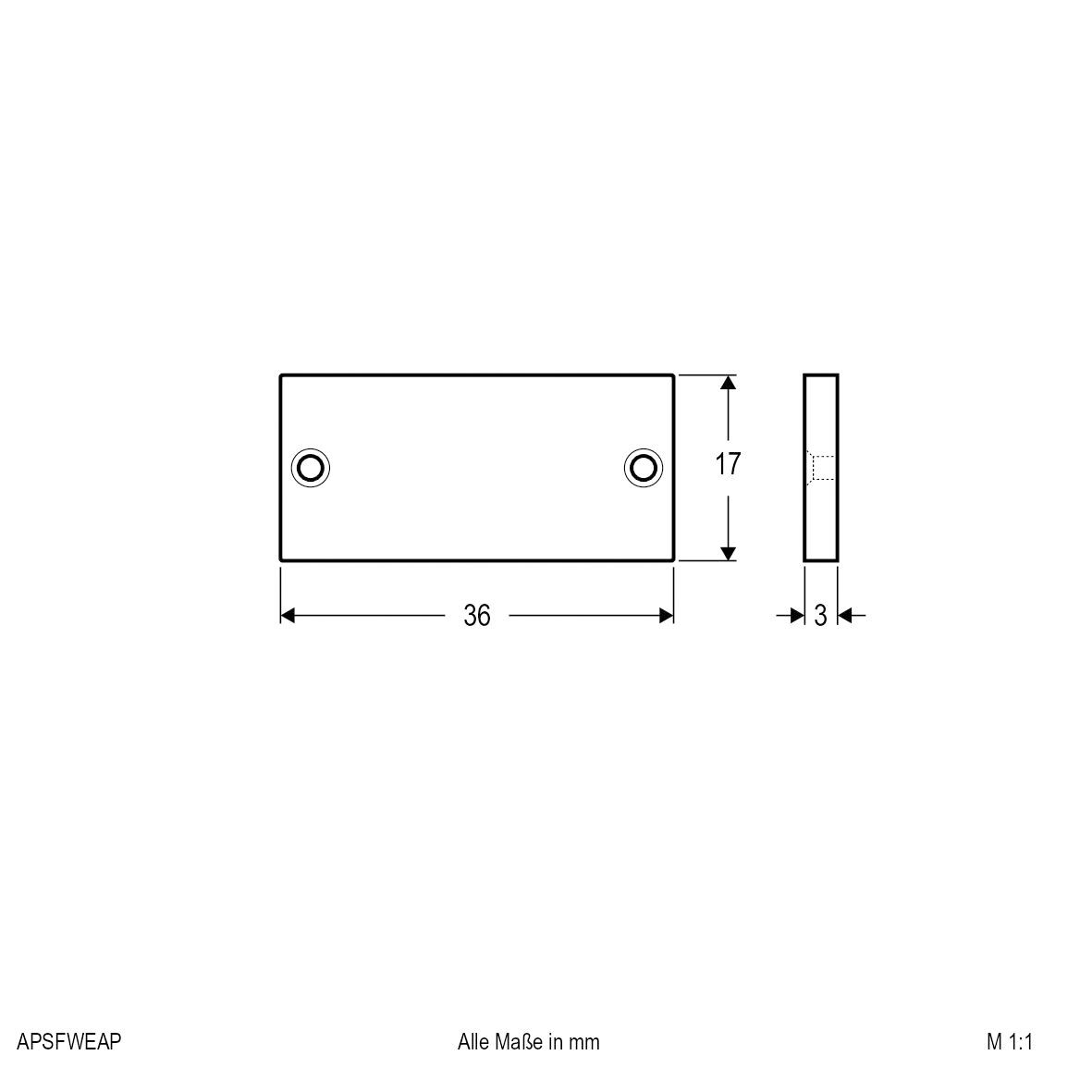 Endkappe ws Alu L3mm B36mm H17mm