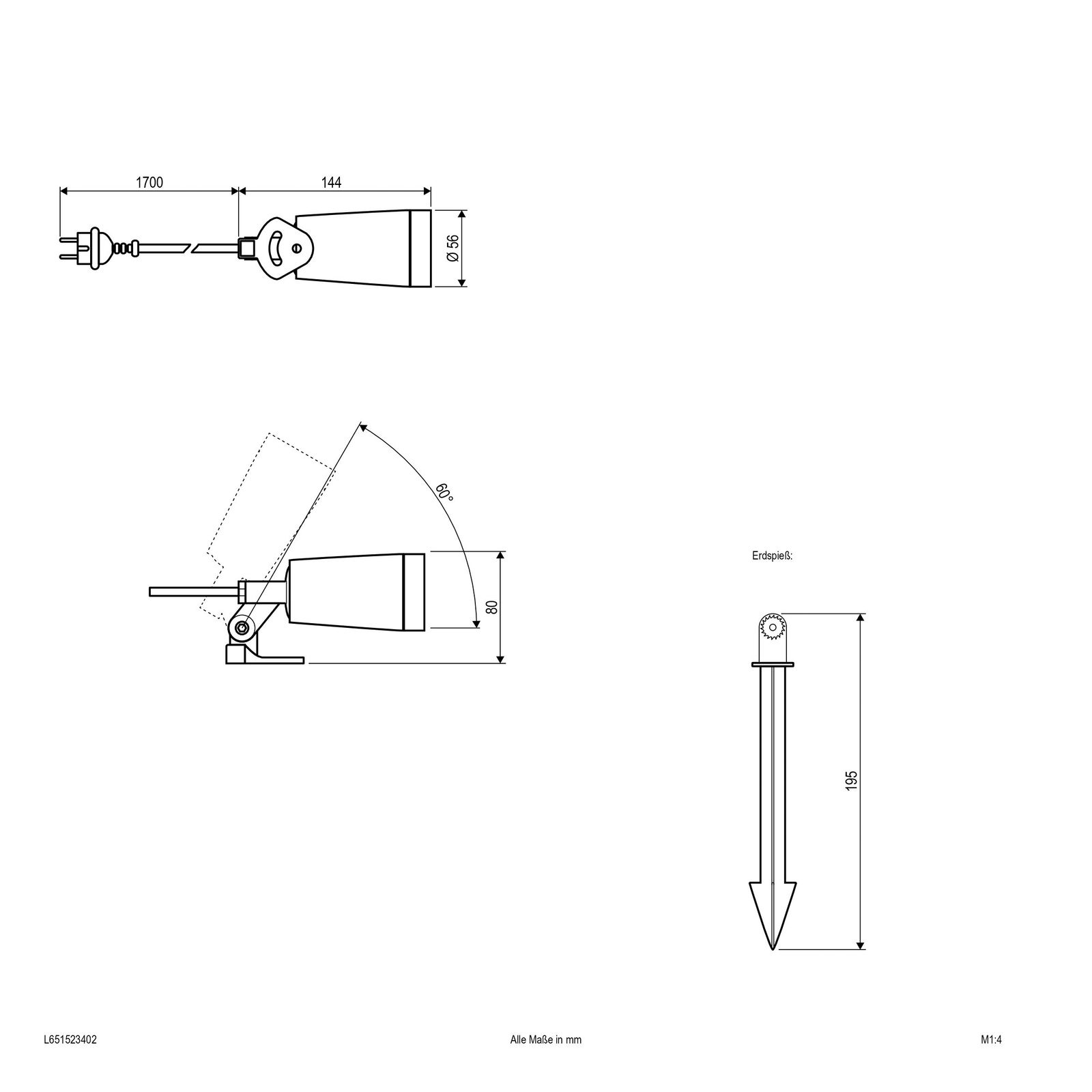 LED-Wegeleuchte 4,6W IP65 3000K 390lm anth 1LED GU10 Edst Gl_tr