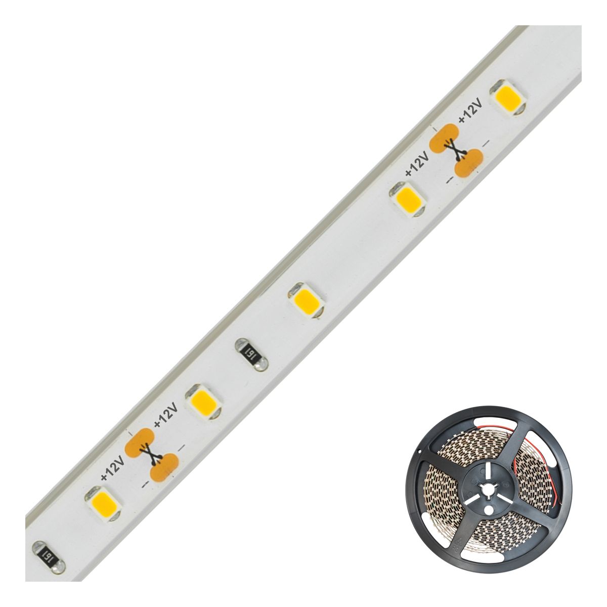 LED-Lichtband 4,8W/m ws 3000K 60Stk/m IP67 DC LED nicht austauschbar 5000mm