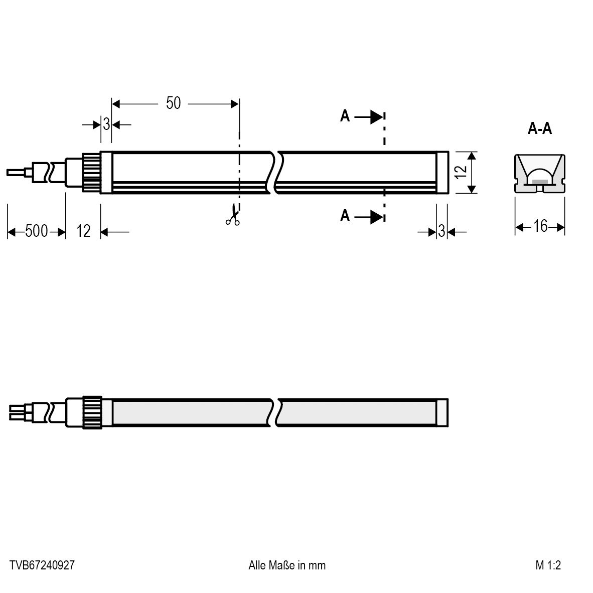 LED-Lichtschlauch 9W/m Neon-Flex 4000K konfekt. ws LED nicht austauschbar IP67