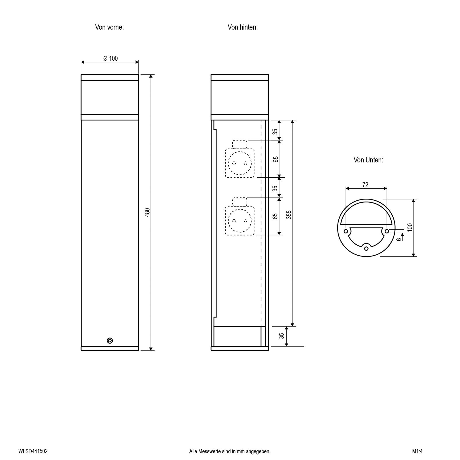 LED-Pollerleuchte 3W IP44 3000K 190lm anth 1LED Alu Kst_opal