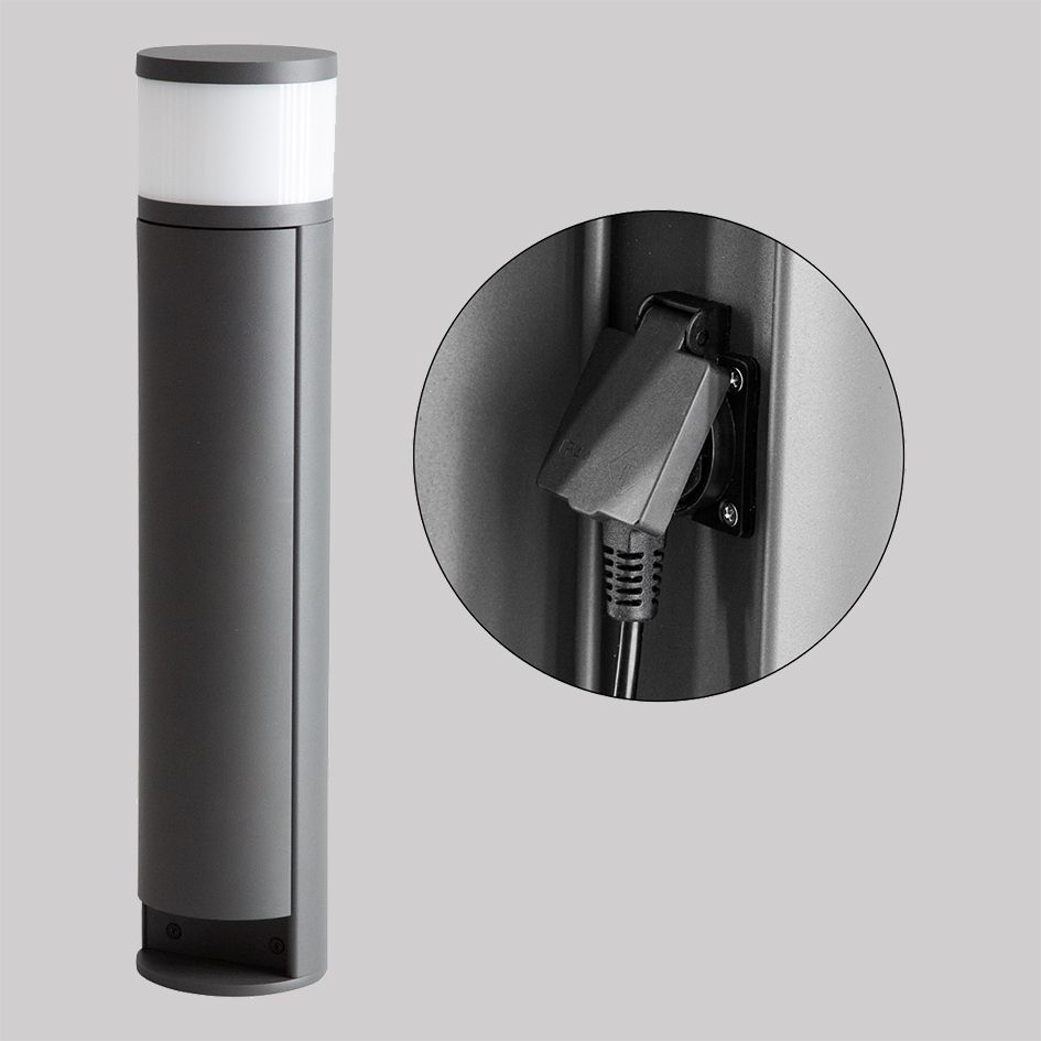 LED-Pollerleuchte 3W IP44 3000K 190lm anth 1LED Alu Kst_opal