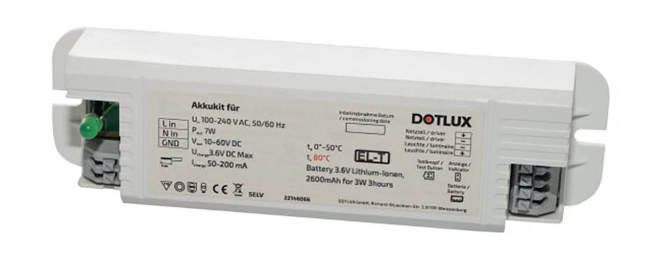 Notlichtbaustein 20W LUNAsilver 3-8h LED Dauer/Bereitsch auto.Selbstt 100-240V