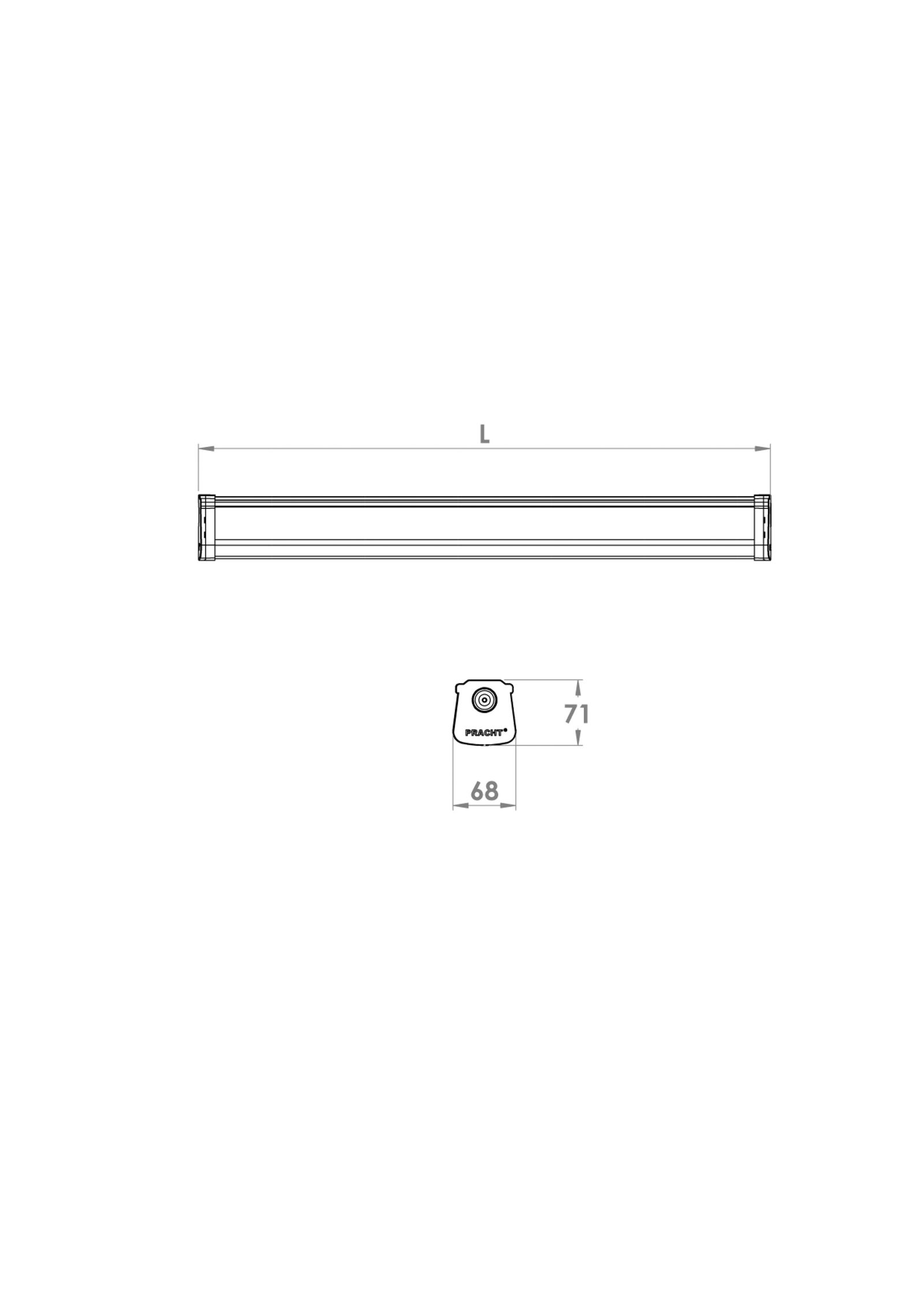 LED-Feuchtraumleuchte KATLA BL 38W 4000K 5400lm ws Konv IP65 1240x71x68mm