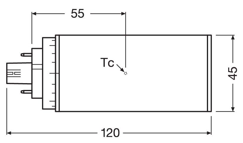 LED-Röhrenlampe GX24q-2 18W 4000K 800lm E ws mattiert 130° AC Ø45x120mm 220-240V