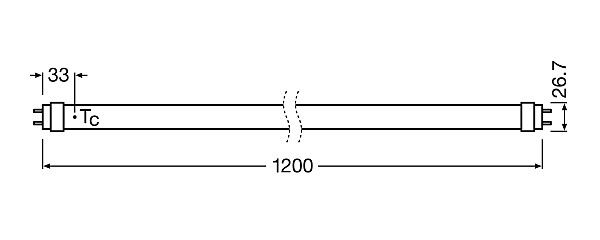 LED-Röhrenlampe G13 14W 4000K 2100lm D ws mattiert 190° AC Ø26,7x1200mm