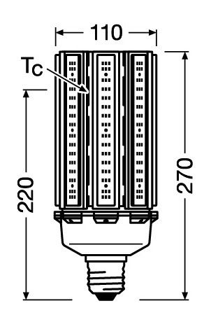 LED-Röhrenlampe E40 90W 4000K 13000lm D kl ws 360° AC Ø110x270mm 220-240V