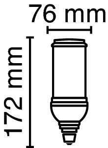 LED-Röhrenlampe E27 29W 4000K 4000lm D kl ws 360° AC Ø75x170mm 220-240V