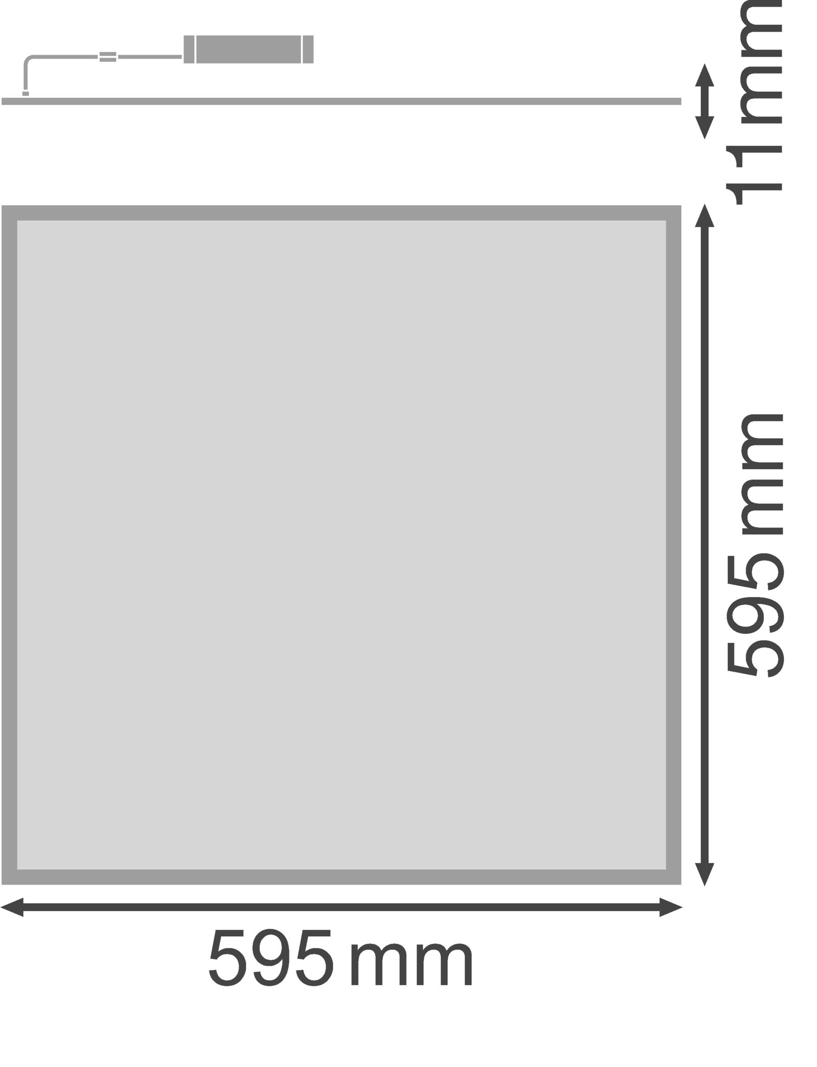 LED-Panel 595x595mm 41W 2700-6500K Konv 4200lm ws Dimmung DALI IP20