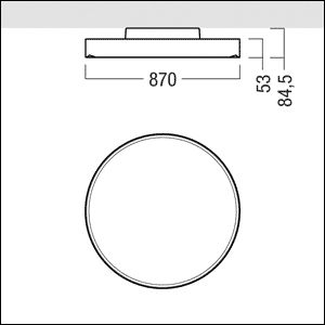 LED-Anbauleuchte 82,8W 2700-6500K 7770lm sw Konv Dimmung DALI IP20 Ø870x85mm