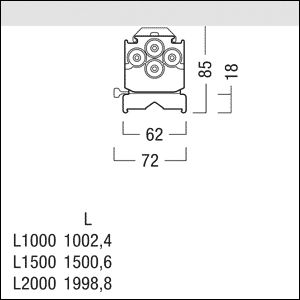 LED-Lichtleiste 59,9W 6500K 9780lm si Konv 1LED elektr.Trafo Dimmung DALI IP64