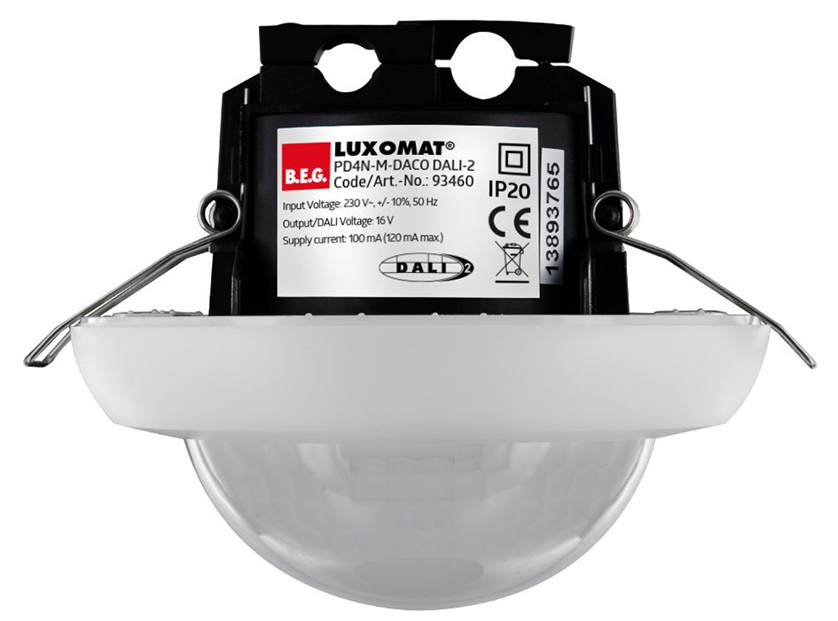 Präsenzmelder-Bus DALI Einb ws 0-360° 2,5m DeckeneinbLeuchte Unterkriechschutz