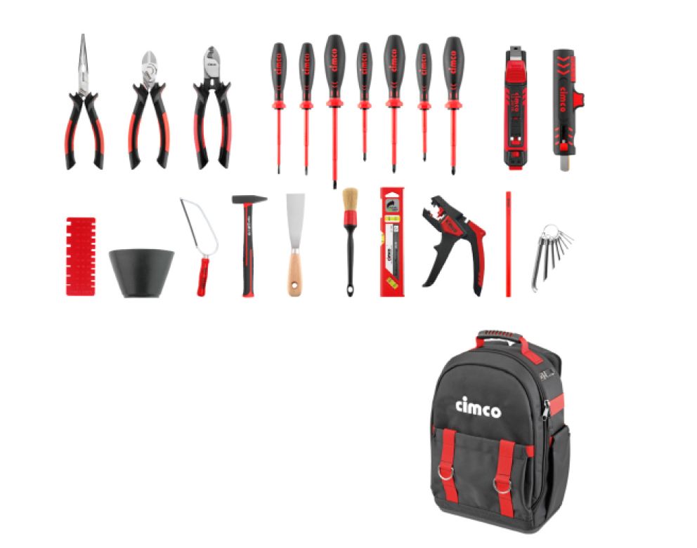 Werkzeugrucksack ECO 30tlg 1Zangen Sägen 30teilig 1Hammer 1xKabSchneid 2xPH 2xPZ
