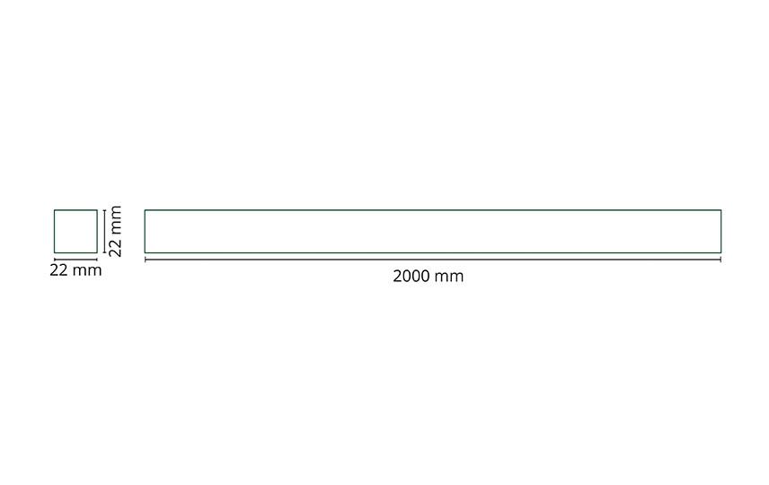 Stromschiene 2000mm ZIP 230V ws 230V Alu 22x22mm rechteck