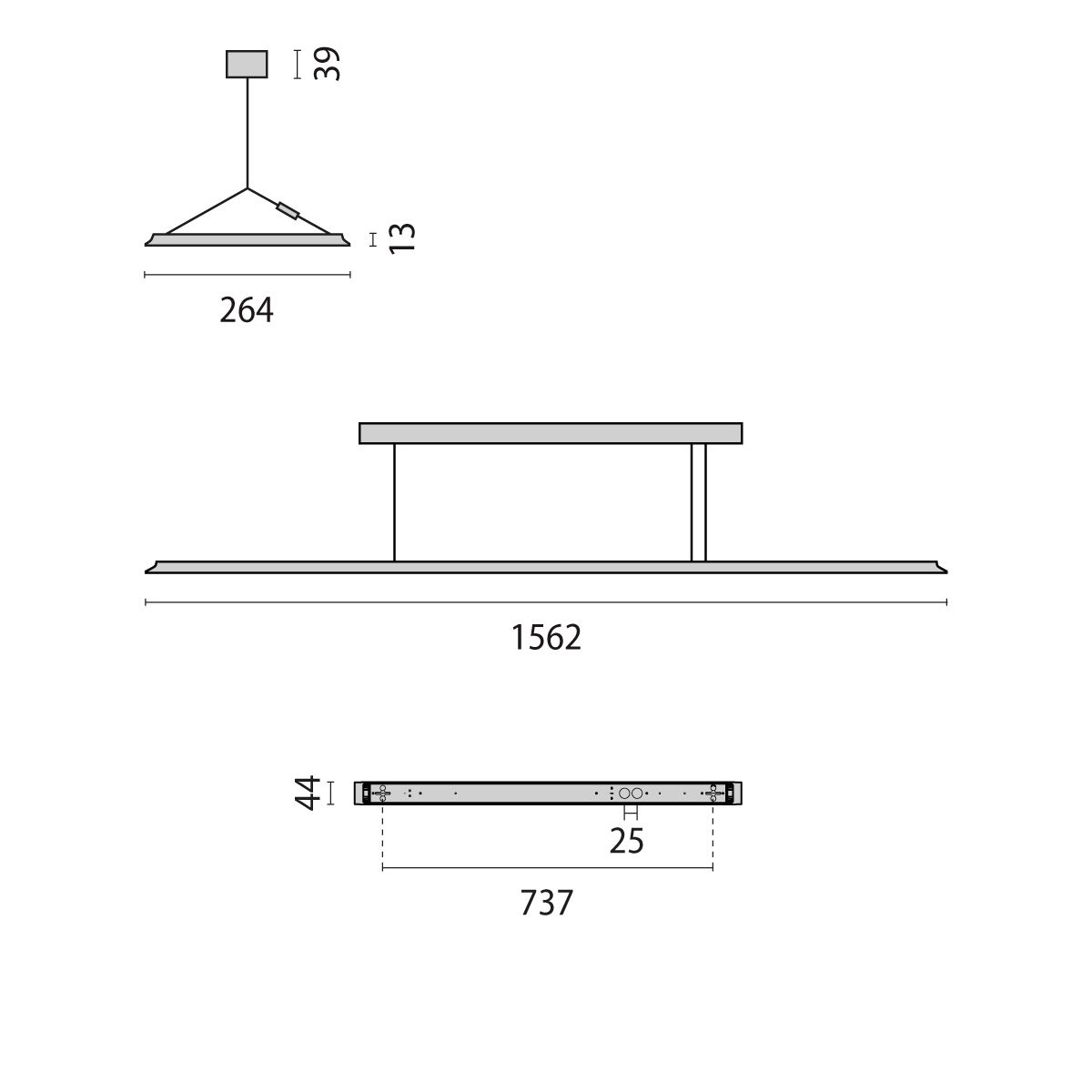 LED-Pendelleuchte 69W SL713+ 4000K 1LED 9010lm ws LED austauschbar EVG sym IP20