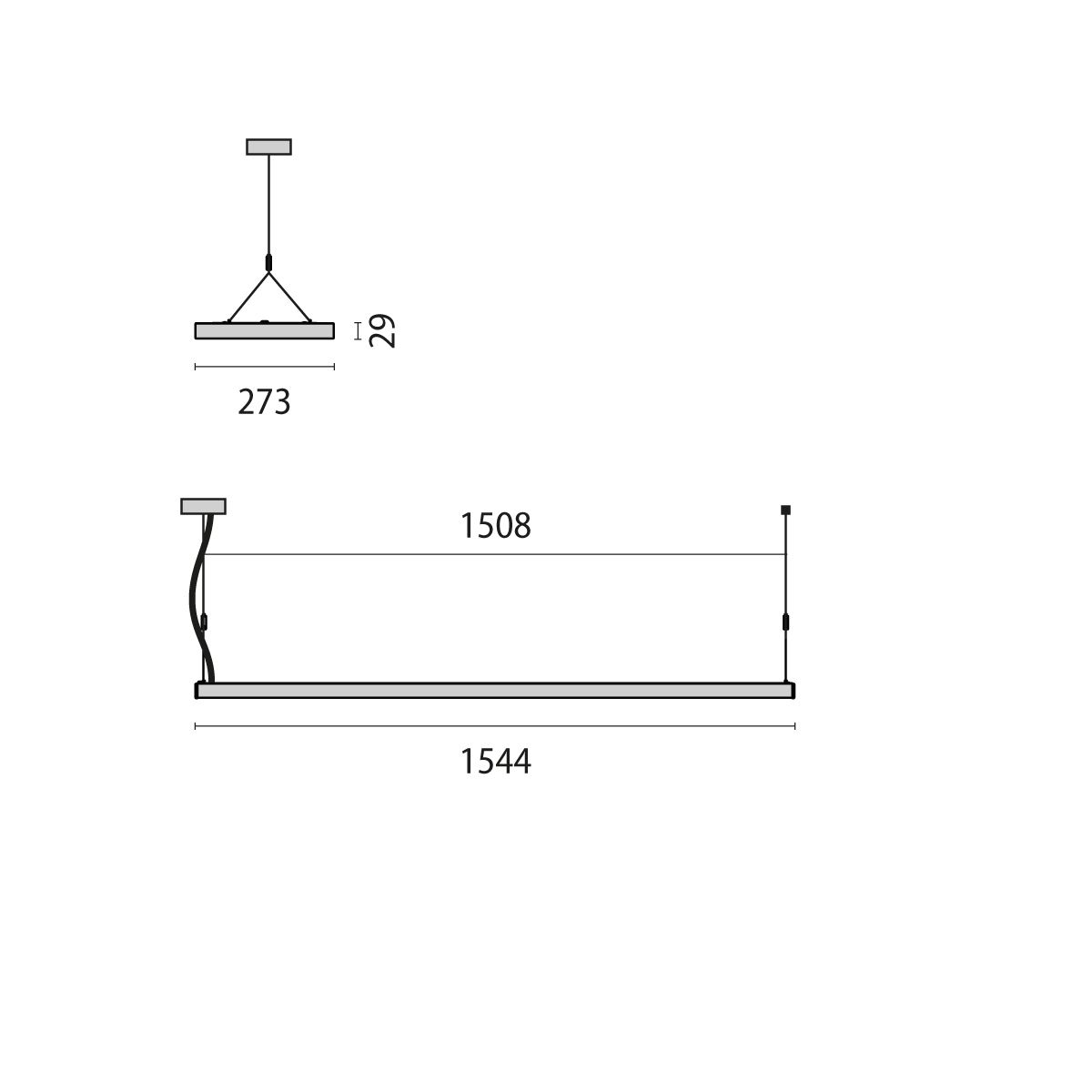 LED-Deckenanbauleuchte SL629LED 31W ws 4000K 3910lm EVG IP20 1544x273x50mm