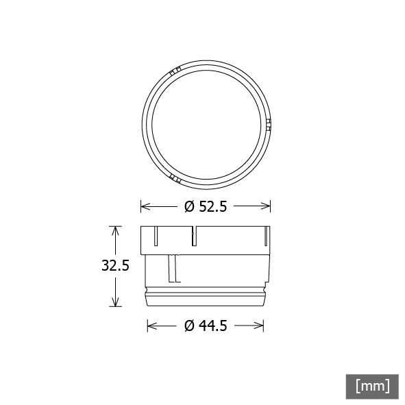 Abblendung sw Kst Ø52,5x32,5mm