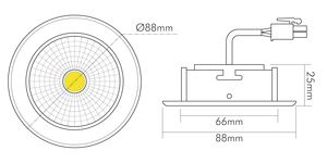 LED-Einbaustrahler 7,5W 2700K 470lm Konv chr glz 1LED Alu IP40 RF:hochglänzend