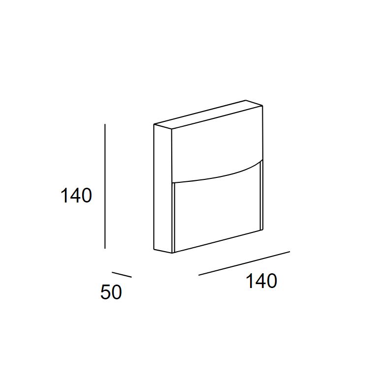 LED-Wandanbauleuchte SAM 3,2W 2700-4000K 269lm anth Konv IP66 140x140x50mm