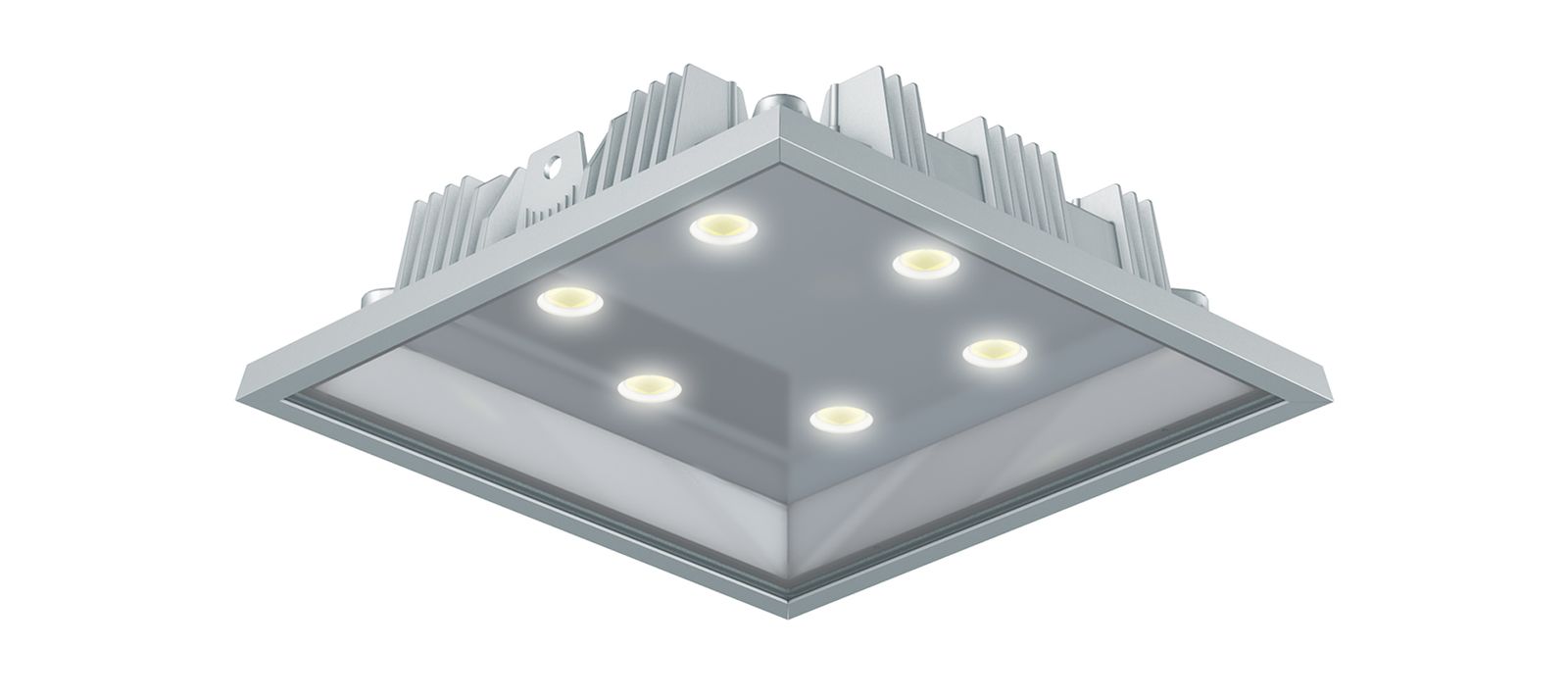 LED-Deckenstrahler 235W 5000K 34475lm mt Konv alu 6LEDs IP65 RF:hochglänzend