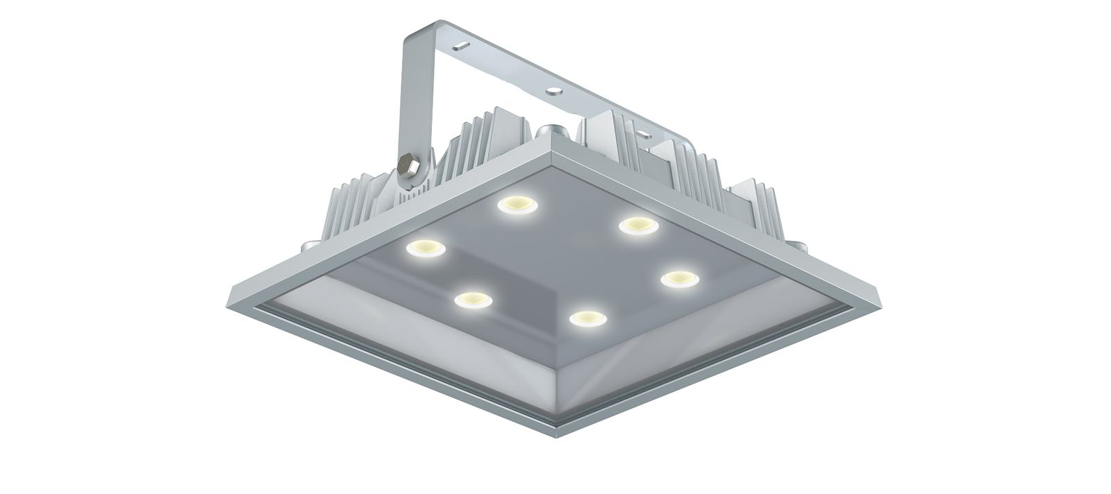 LED-Anbaustrahler 305W 3000K 44666lm alu mt 6LEDs IP65 RF:hochglänzend Direktans