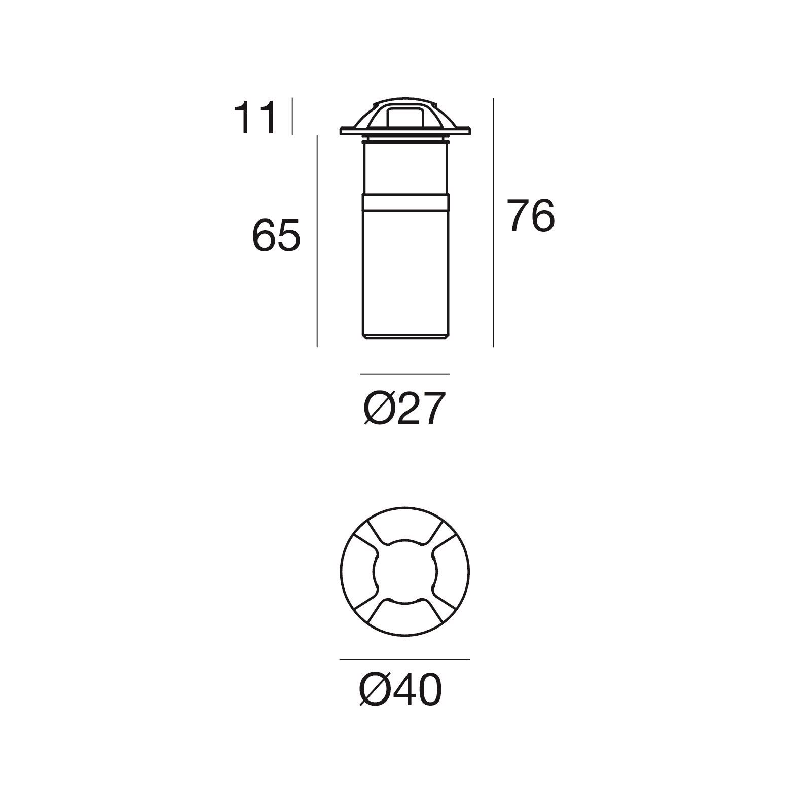 LED-Bodeneinbauleuchte Alcor 2W 3000K 57lm LED nicht austauschbar 1LED IP67