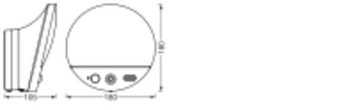 LED-Wandanbauleuchte 15W 3000K 950lm gr Konv IP44 105x180x105mm