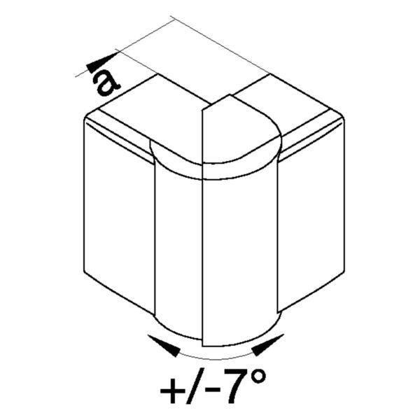 Außeneck LF-K 57x60mm 83-97° lgr RAL7035 HFT Kst hfr
