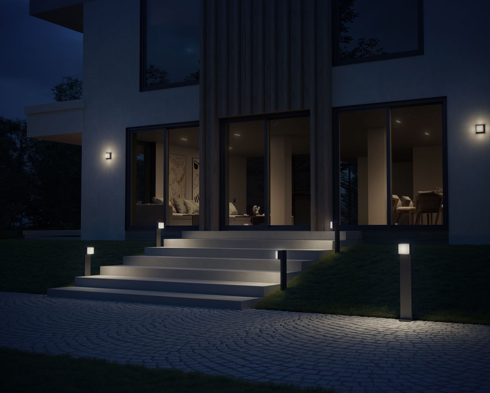 LED-Wandanbauleuchte 9W 3000K 719lm anth EVG IP44 134x134x87mm