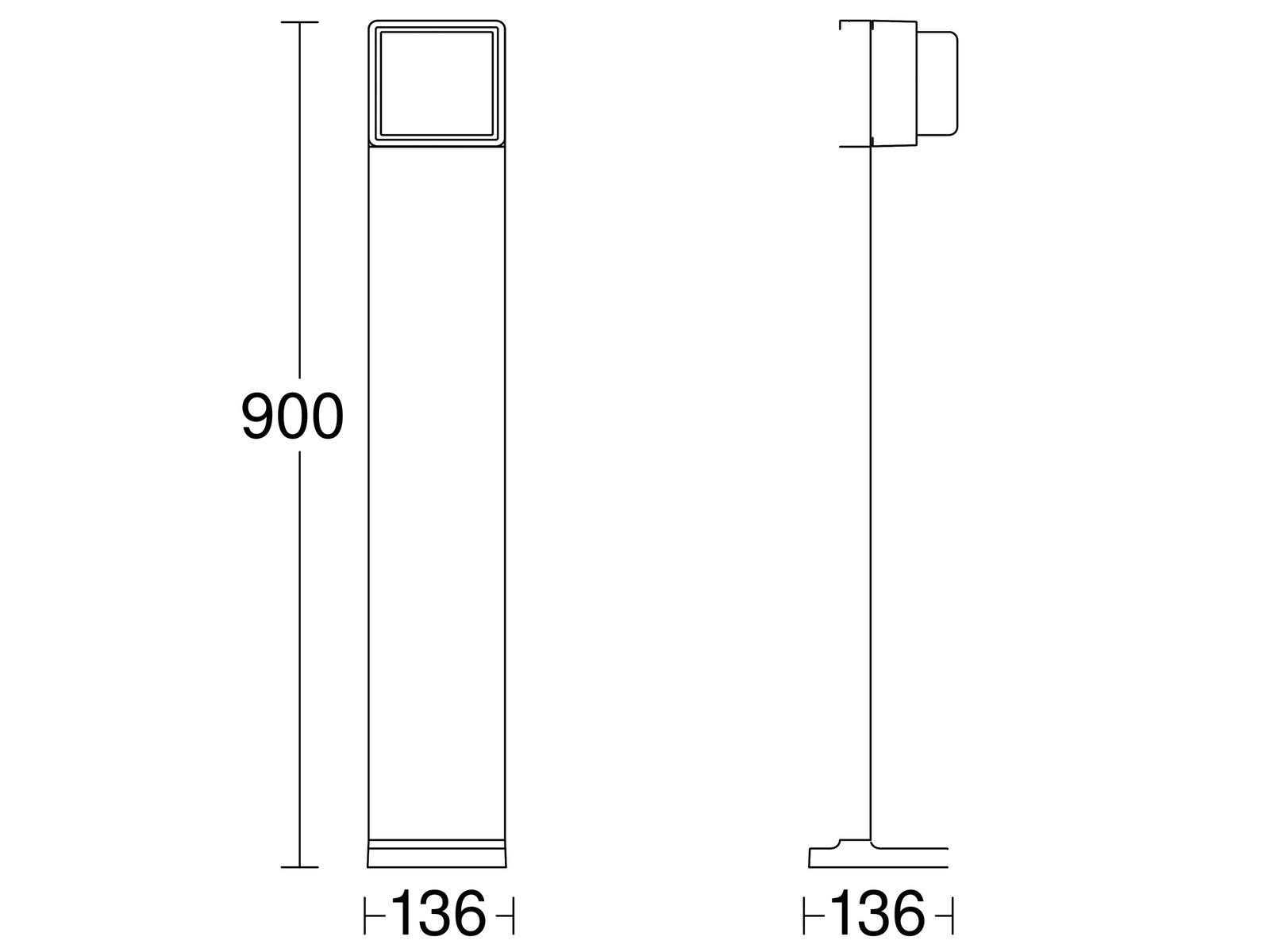 LED-Wegeleuchte 9W IP44 3000K 655lm anth 1LED Alu Kst_opal BWM