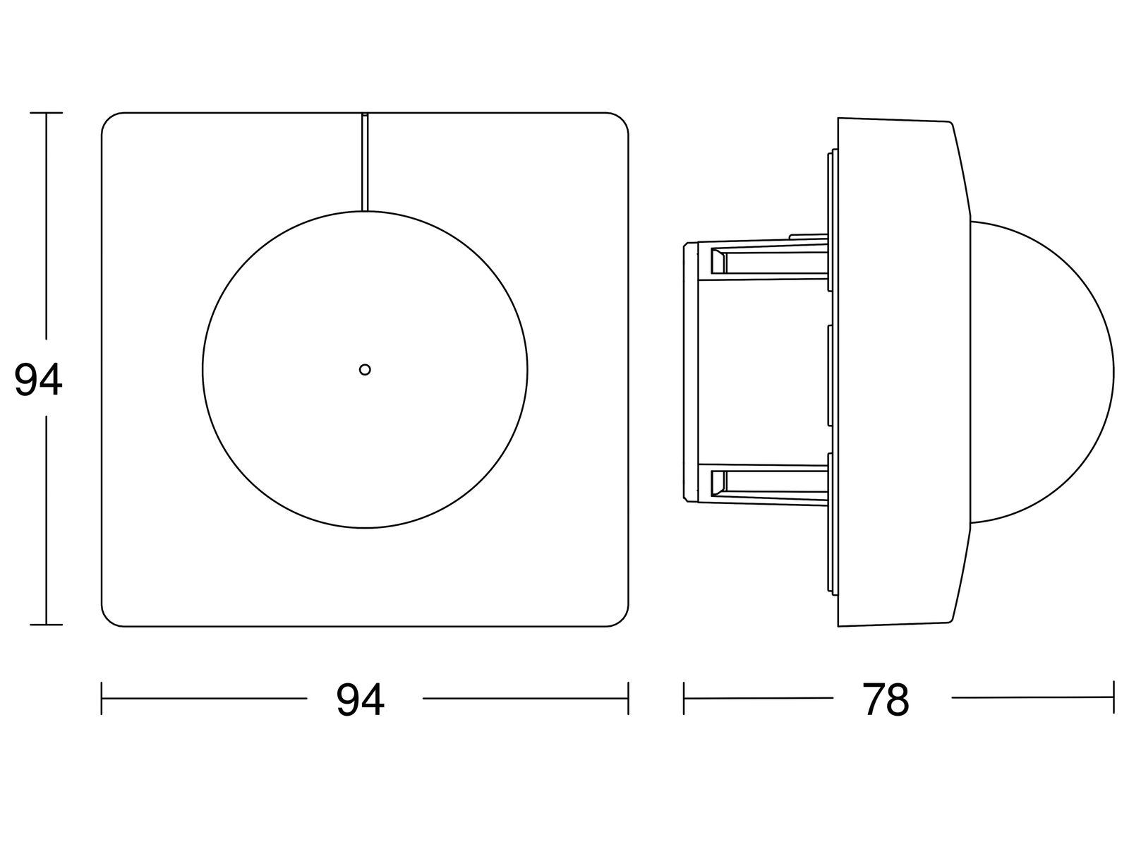 Bewegungsmelder-Bus KNX UP sw 360° v45° 2,5m Unterkriechschutz Reichweite: 11,5m
