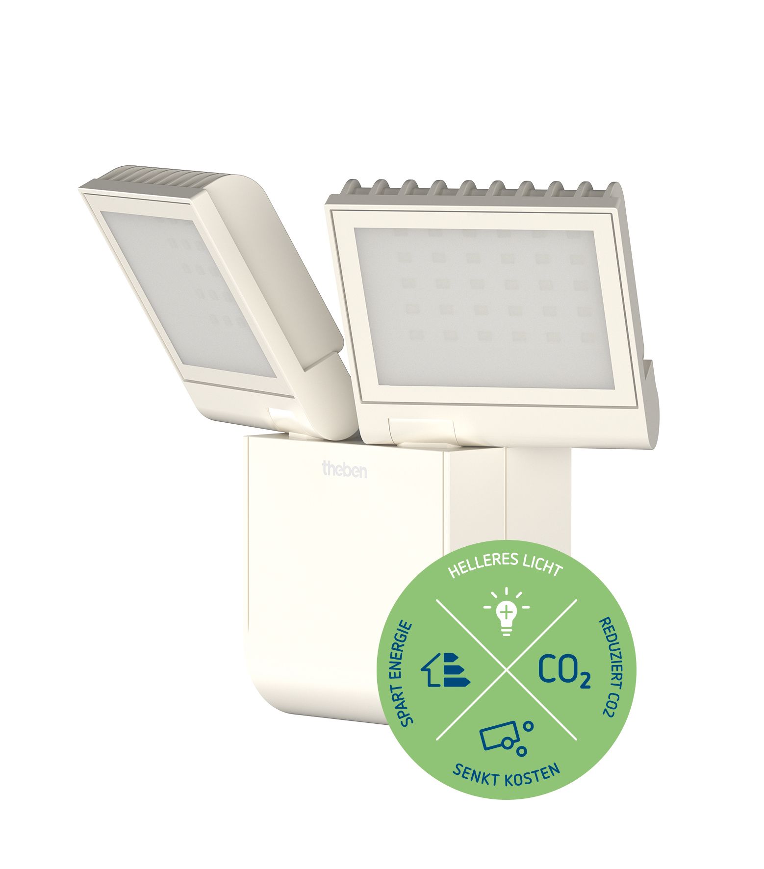 LED-Anbaustrahler 17W theLeda 4000K Kst 1800lm ws 2LEDs IP55 mt breitstrahlend