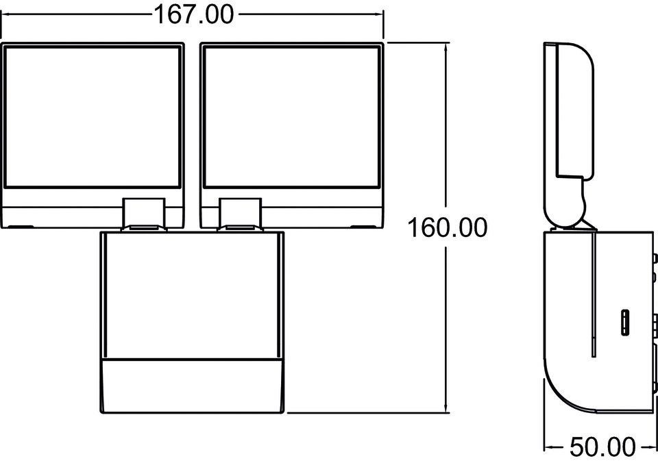 LED-Anbaustrahler 17W theLeda 4000K Kst 1800lm ws 2LEDs IP55 mt breitstrahlend