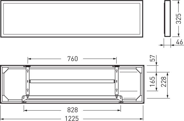 LED-Panel 36W 3000-4000K 4000lm ws Konv IP20 1225x325x43mm