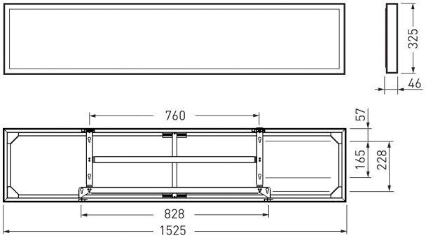 LED-Deckenanbauleuchte 54W 4000K 6000lm ws Konv IP20 1525x325x43mm