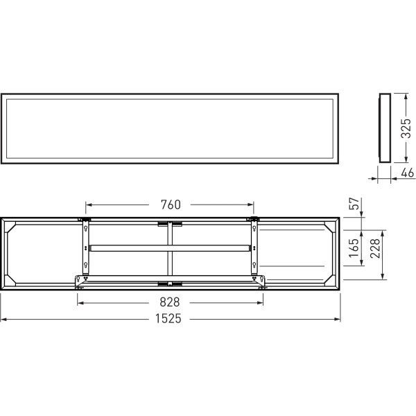 LED-Deckenanbauleuchte 54W 3000-4000K 6000lm ws Konv IP20 1525x325x43mm