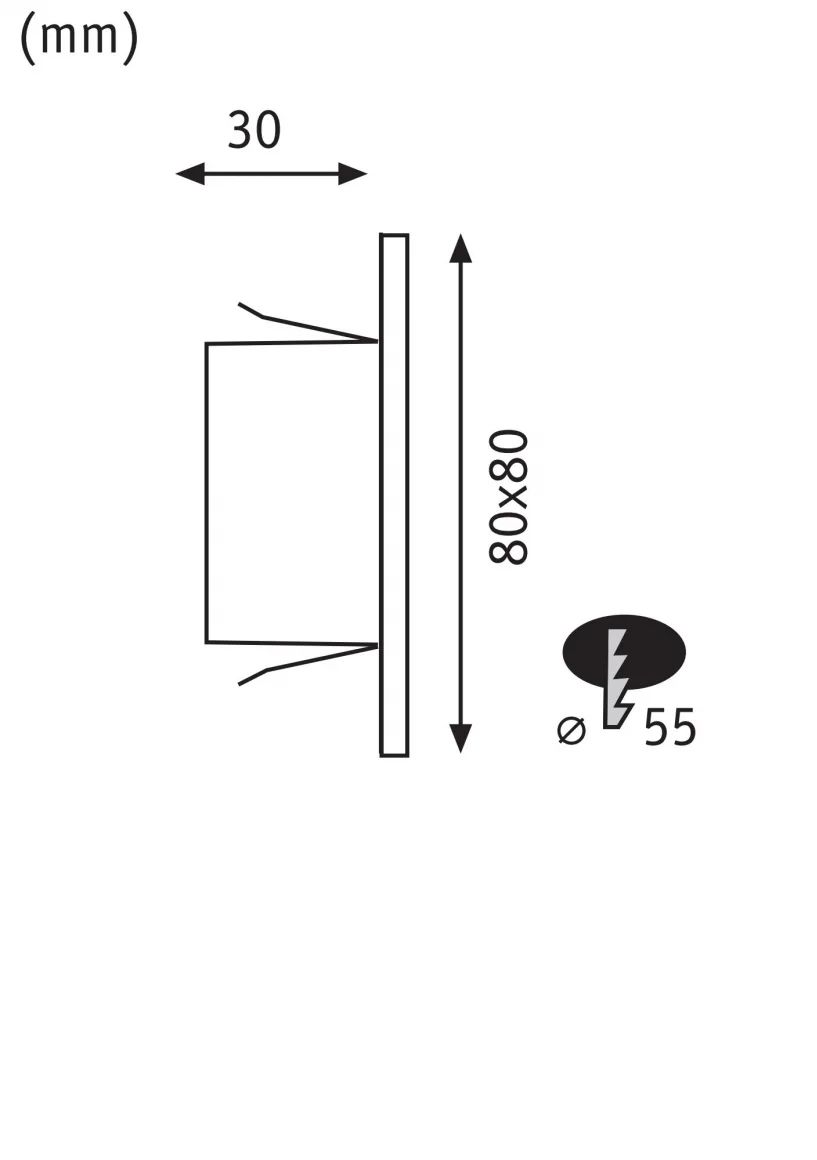 LED-Orientierungsleuchte Edge Quadro sw 1,4W 2700K 1LED 50lm elektr.Trafo IP20