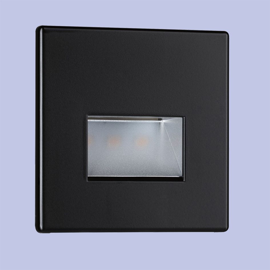 LED-Orientierungsleuchte Edge Quadro sw 1,4W 2700K 1LED 50lm elektr.Trafo IP20