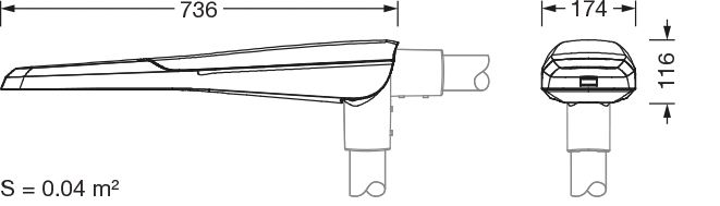 LED-Straßenleuchte 48W Streetlight11 si Aufs/Ans 42-76mm 3000K 6560lm EVG Alu II