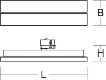 LED-Schienenstrahler 73W 3000K 9050lm ST EVG DALI sw Dimmung DALI 2LEDs IP20 mt