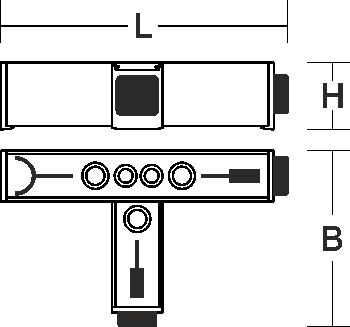 Kupplung/Verbinder T sw Alu L330mm B204mm H76mm
