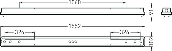 LED-Feuchtraumleuchte Oleveon 28W 4000K 3900lm gr Dimmung DALI IP66 BWM