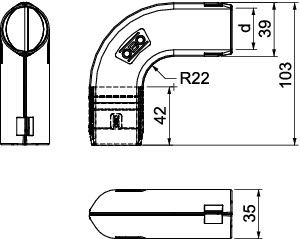 Steckbogen Ø32mm Kst unbeh gr